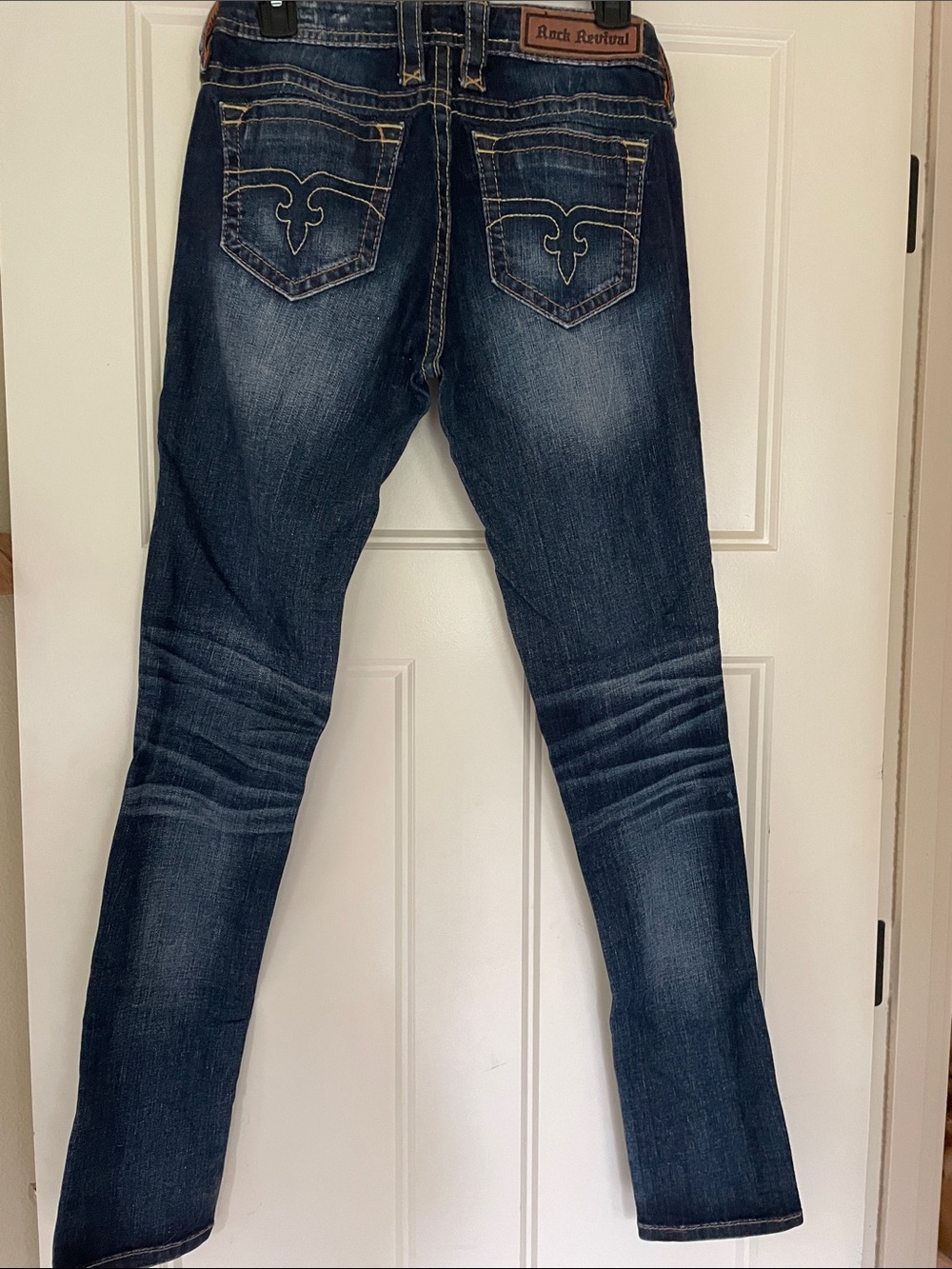 Rock Revival Women's Indigo Skinny Jeans with Contrast Stitching